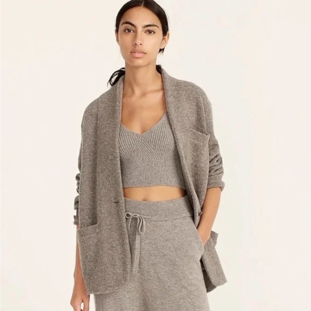J Crew grey Cocoon chunky sweater blazer / cardigan, size M